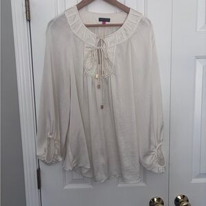 Vince Camuto Cream Tie-Front Blouse